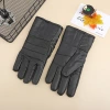 Cross-border in-stock men's spliced gloves, black cycling genuine leather warm windproof gloves with fleece genuine sheepskin hands Specification image